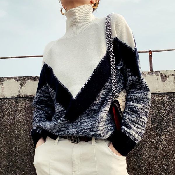 2021 new sweater release fall feminine winter jumpers long ladies sweatshirts high street block sweaters 1ojv, Black;brown 
2021 new sweater release fall feminine winter jumpers long ladies sweatshirts high street block sweaters 1ojv, Black;brown