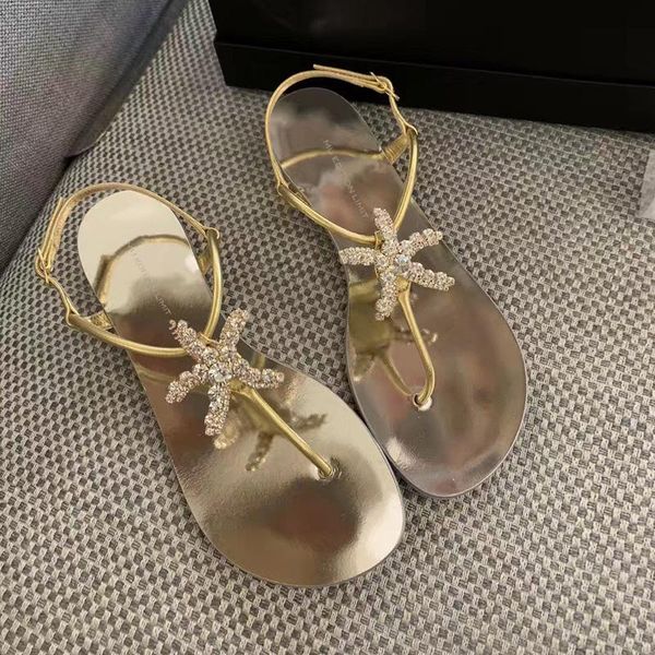 sandals fashion summer woman beach diamonds gold sea star flat sandal rhinestones starfish t strap flip-flops, Black
sandals fashion summer woman beach diamonds gold sea star flat sandal rhinestones starfish t strap flip-flops, Black