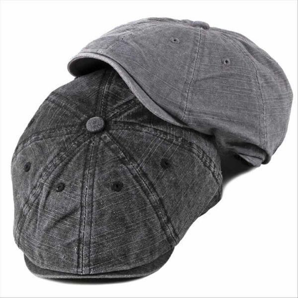 cotton washed peaked cap autumn beret men's british retro forward hat octagonal hat newsboy, Blue;gray 
cotton washed peaked cap autumn beret men's british retro forward hat octagonal hat newsboy, Blue;gray