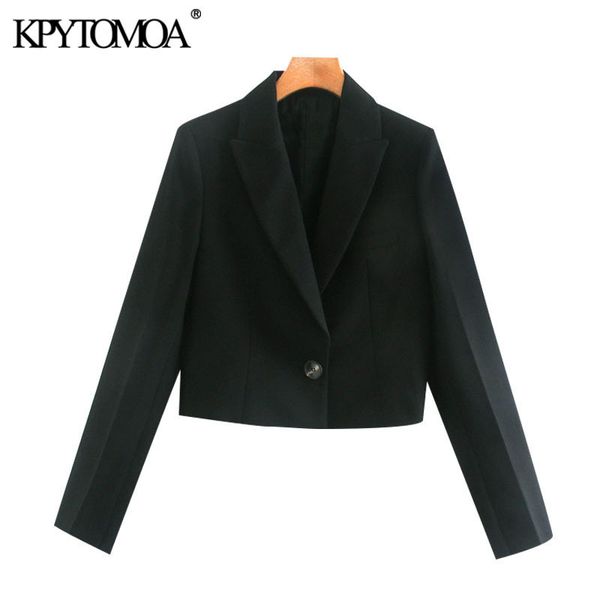 kpytomoa women fashion office wear solid cropped blazer coat vintage notched collar long sleeve female outerwear chic 201201, White;black
kpytomoa women fashion office wear solid cropped blazer coat vintage notched collar long sleeve female outerwear chic 201201, White;black
