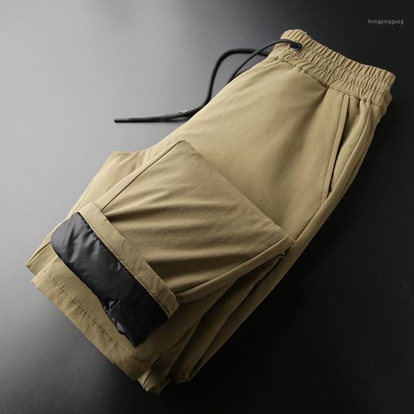 2021 men's winter thermal lace-up elastic waist down pants solid color straight thermal pants1, Black
2021 men's winter thermal lace-up elastic waist down pants solid color straight thermal pants1, Black