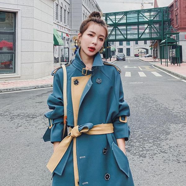 women's trench coats women coat double breasted long female ladies sleeve notched collar overcoat parka jacket vintage 2021 korea, Tan;black
women's trench coats women coat double breasted long female ladies sleeve notched collar overcoat parka jacket vintage 2021 korea, Tan;black