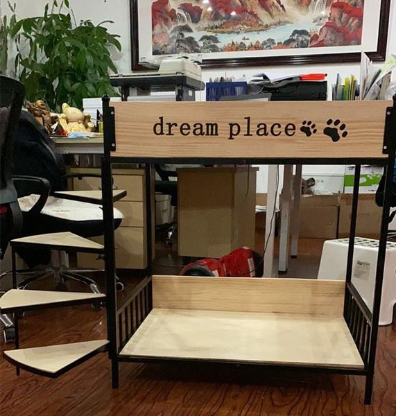 kennels & pens pet dog bunk bed iron cat princess wooden kennel