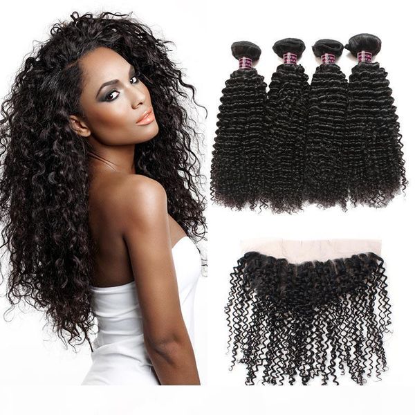 brazilian kinky curly wave with frontal peruvian hair 4 bundles with 13*4 lace frontal malaysian human hair bundles with closure, Black
brazilian kinky curly wave with frontal peruvian hair 4 bundles with 13*4 lace frontal malaysian human hair bundles with closure, Black