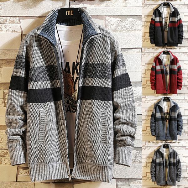 plush and thickened fashionable men's cardigan fit one-piece sweater knitwear warm jacket coat 18 colors, Black;brown
plush and thickened fashionable men's cardigan fit one-piece sweater knitwear warm jacket coat 18 colors, Black;brown