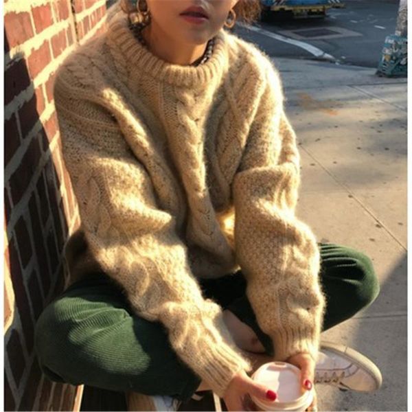 women's sweaters la cisne autumn and winter classic temperament commuter solid color round neck twist pullover women, White;black
women's sweaters la cisne autumn and winter classic temperament commuter solid color round neck twist pullover women, White;black