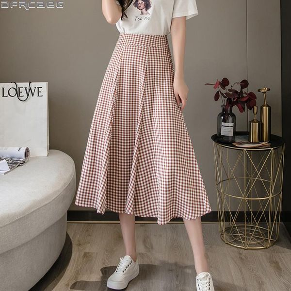 new elegant plaid skirt spring autumn high waist long skirts for women loose a-line vintage checkered faldas chic maxi jupe, Black
new elegant plaid skirt spring autumn high waist long skirts for women loose a-line vintage checkered faldas chic maxi jupe, Black