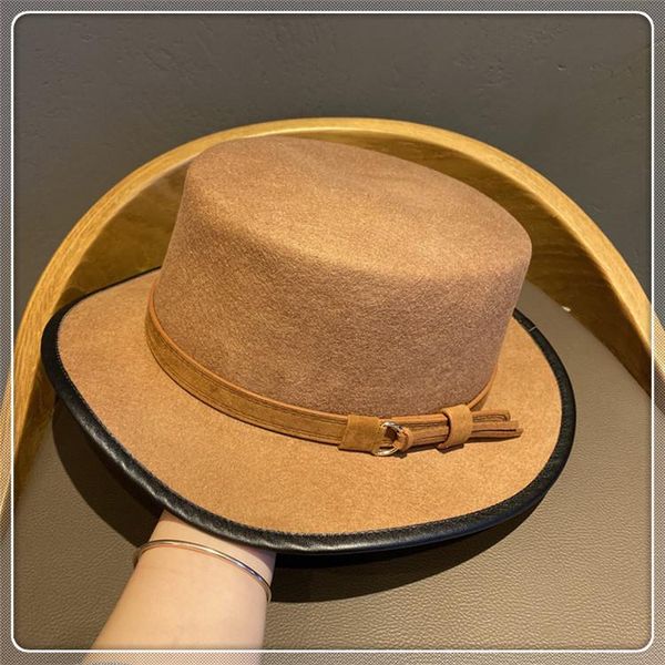 202009-aotang autumn winter wool belt pu brim lady fedoras cap men women leisure panama jazz hat, Blue;gray
202009-aotang autumn winter wool belt pu brim lady fedoras cap men women leisure panama jazz hat, Blue;gray