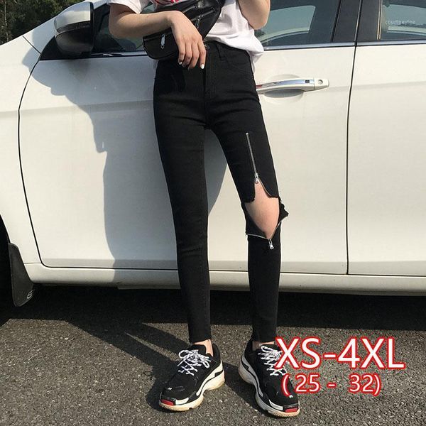 jeans female black knee big hole pencil pants female fashion zipper decoration1, Blue
jeans female black knee big hole pencil pants female fashion zipper decoration1, Blue
