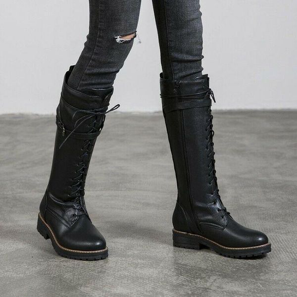 женская combat knee high boots зашнуровать пряжка блочной heels punk обувь new, Black
женская combat knee high boots зашнуровать пряжка блочной heels punk обувь new, Black