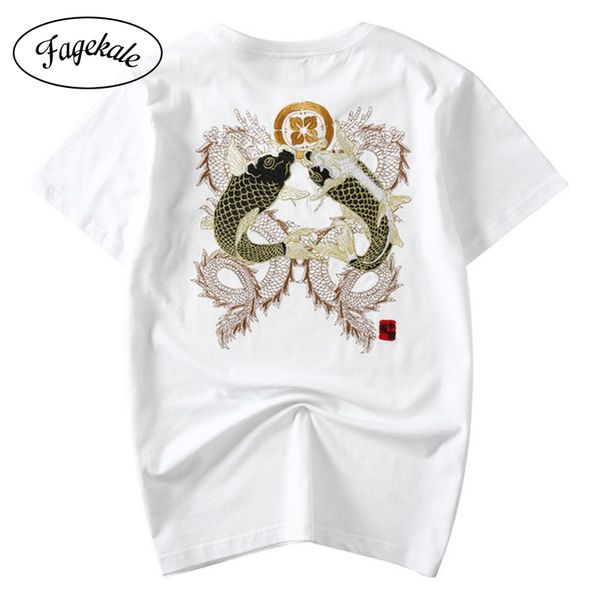 2020 japanese men's t-shirt short sleeve chinese style double carp embroidery pattern cotton personalized t-shirt men's fashion 10, White;black
2020 japanese men's t-shirt short sleeve chinese style double carp embroidery pattern cotton personalized t-shirt men's fashion 10, White;black