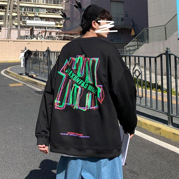 hip-hop sweater male trend personality ins super fire port style loose round neck pullover boys handsome long-sleeved jacket, White;black
hip-hop sweater male trend personality ins super fire port style loose round neck pullover boys handsome long-sleeved jacket, White;black