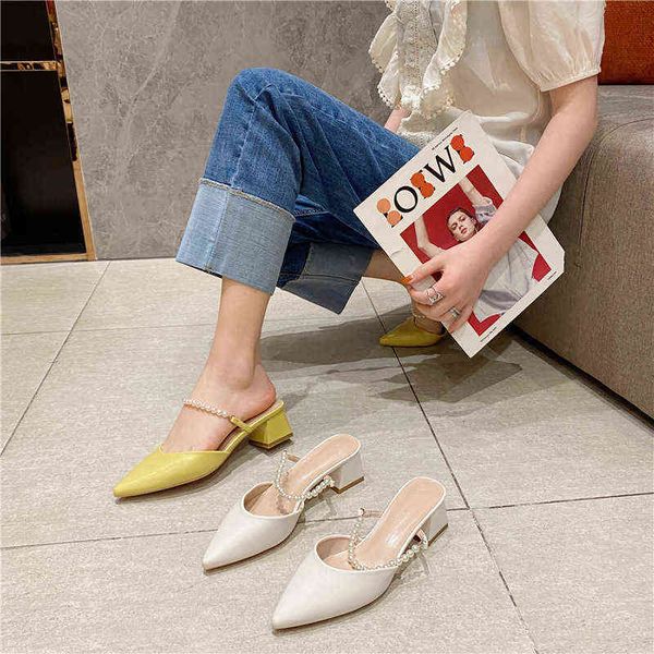 dress shoes baotou thick 2022 summer mid high heeled shoes fairy wind small frh cool mop muller sandals, Black
dress shoes baotou thick 2022 summer mid high heeled shoes fairy wind small frh cool mop muller sandals, Black
