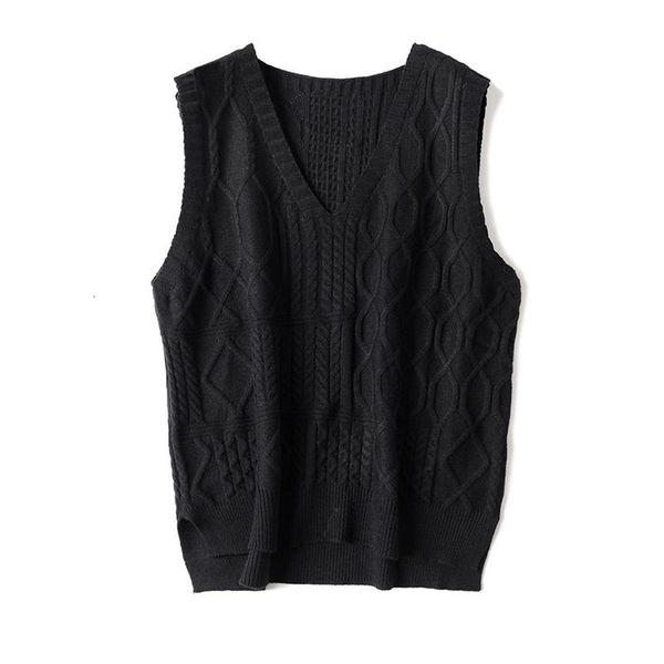 2021 v neck knitted women's autumn winter new korean loose wild vest sleeveless pullover argyle sweater ncfv, White;black
2021 v neck knitted women's autumn winter new korean loose wild vest sleeveless pullover argyle sweater ncfv, White;black