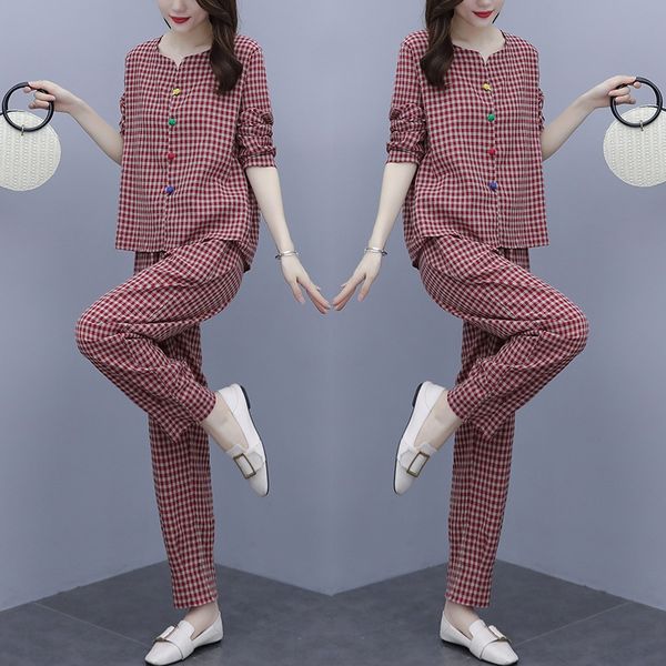 plaid hemp suit women's autumn dress artisticrousers linen coatcotton and hemp cotton and linentwo piece set 7znma, Gray
plaid hemp suit women's autumn dress artisticrousers linen coatcotton and hemp cotton and linentwo piece set 7znma, Gray