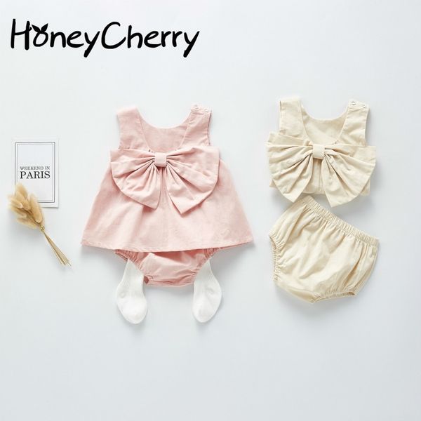 summer newborn set female baby suit infant bow sleeveless vest + pants two piece set baby girl clothes y200803, White
summer newborn set female baby suit infant bow sleeveless vest + pants two piece set baby girl clothes y200803, White