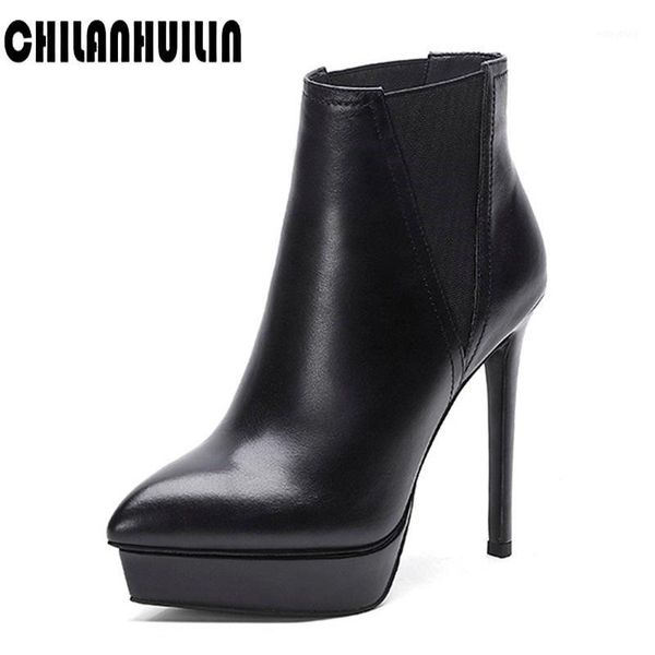 women's boots rounded toe super thin high heel black color slip-on slim fashion matte genuine leather ankle booties plus size1
women's boots rounded toe super thin high heel black color slip-on slim fashion matte genuine leather ankle booties plus size1