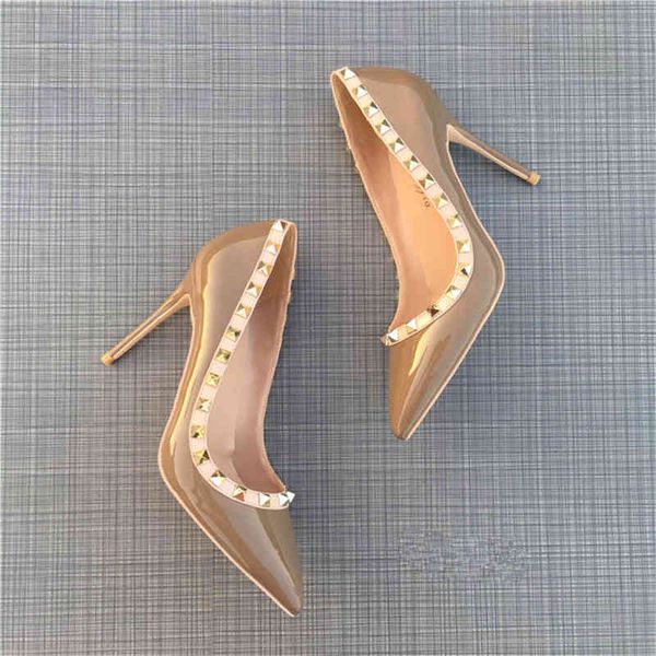 casual designer lady fashion women shoes white patent leather spikes pointy toe stiletto stripper high heels zapatos mujer prom evening, Black
casual designer lady fashion women shoes white patent leather spikes pointy toe stiletto stripper high heels zapatos mujer prom evening, Black