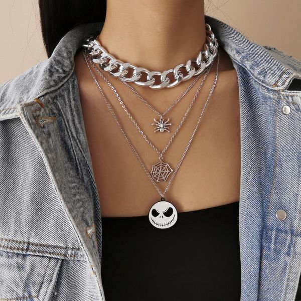 chokers 4pcs/set 2021 spider skeleton pendant necklace for women hip hop exaggerated thick chain necklaces night club jewelry collier, Golden;silver
chokers 4pcs/set 2021 spider skeleton pendant necklace for women hip hop exaggerated thick chain necklaces night club jewelry collier, Golden;silver