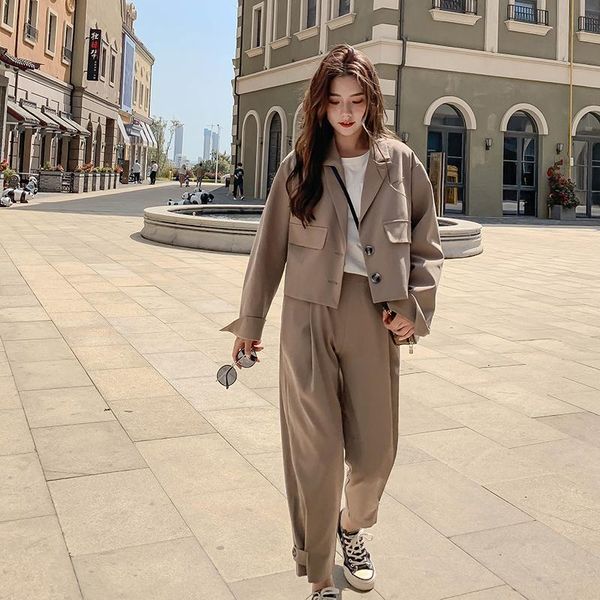 2021 early autumn new casual fashion suit women's slimming fried street two-piece pants westerns style youthful-looking, White
2021 early autumn new casual fashion suit women's slimming fried street two-piece pants westerns style youthful-looking, White