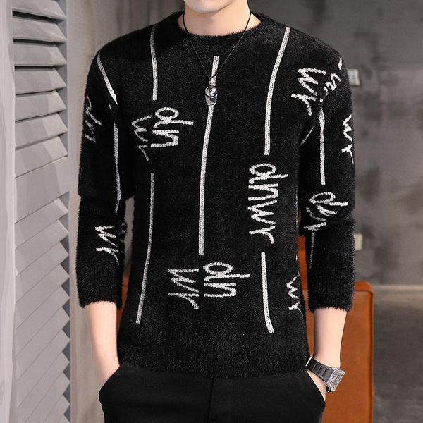 men's sweaters 2021 fashion long sleeve men clothing autumn winter casual thicken keep warm pullover, White;black
men's sweaters 2021 fashion long sleeve men clothing autumn winter casual thicken keep warm pullover, White;black