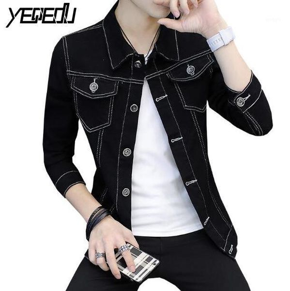 #3405 spring autumn black denim jacket for men slim casual fashion jeans jackets mens streetwear windbreaker korean fashion1, Black;brown
#3405 spring autumn black denim jacket for men slim casual fashion jeans jackets mens streetwear windbreaker korean fashion1, Black;brown