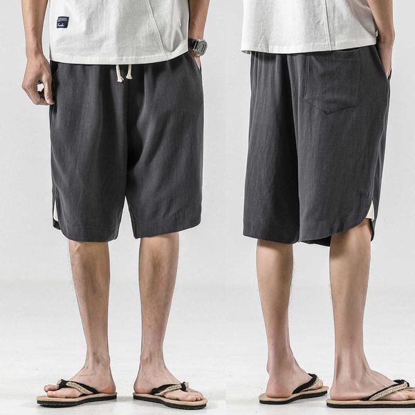 shorts large size loose beach summer thin cotton linen casual pants versatile men's capris fashion, White;black
shorts large size loose beach summer thin cotton linen casual pants versatile men's capris fashion, White;black