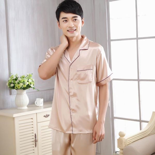 spring, summer, new men, short-sleeved emulation silk pajamas paragraphs thin silk the plus-size leisurewear male fertilizer, Black;brown
spring, summer, new men, short-sleeved emulation silk pajamas paragraphs thin silk the plus-size leisurewear male fertilizer, Black;brown