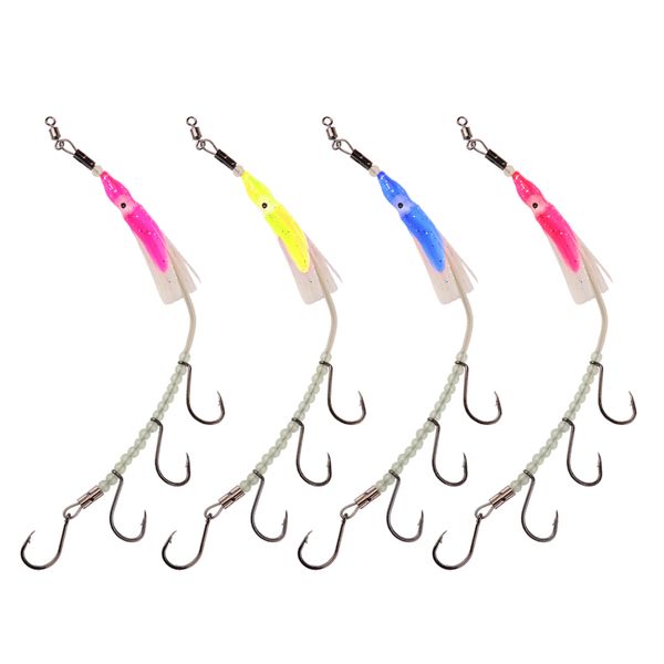 4pcs fish hooks flasher rig barbed hook saltwater freshwater fishing hooks luminous fishing tackle for night fishing
4pcs fish hooks flasher rig barbed hook saltwater freshwater fishing hooks luminous fishing tackle for night fishing