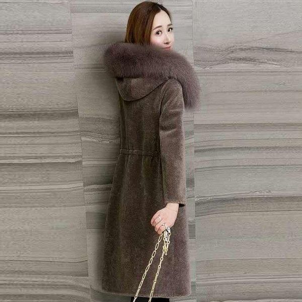 women's fur & faux women 2021 winter real coat female natural collar hooded long jacket genuine wool coats outerwear s542, Black
women's fur & faux women 2021 winter real coat female natural collar hooded long jacket genuine wool coats outerwear s542, Black
