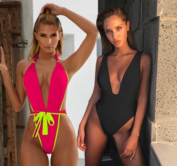 new thong swimsuit one piece women bathing suits halter monokini 2020 mujer swimwear front tie backless solid tanga trikini, White;black
new thong swimsuit one piece women bathing suits halter monokini 2020 mujer swimwear front tie backless solid tanga trikini, White;black