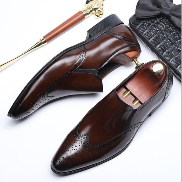 men's business formal wear toe layer cowhide classic business formal wear baita british pointed leather shoes wedding party, Black
men's business formal wear toe layer cowhide classic business formal wear baita british pointed leather shoes wedding party, Black