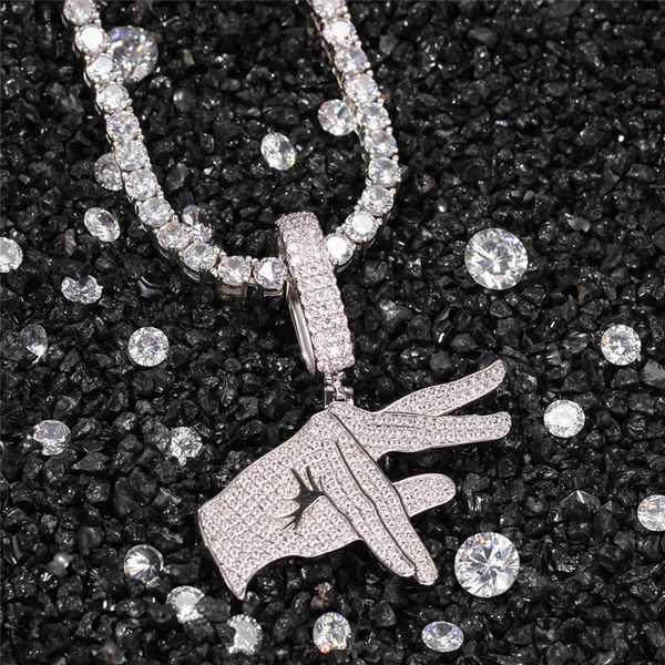 18k gold plated solid hip hop gesture necklace pendant with 4mm tennis chain mens hip hop bling jewelry party gift, Silver
18k gold plated solid hip hop gesture necklace pendant with 4mm tennis chain mens hip hop bling jewelry party gift, Silver