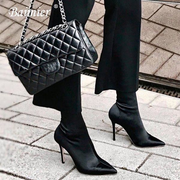boots baimier stretch fabric black women sock pointed toe ankle for fashion brand design high heel
boots baimier stretch fabric black women sock pointed toe ankle for fashion brand design high heel
