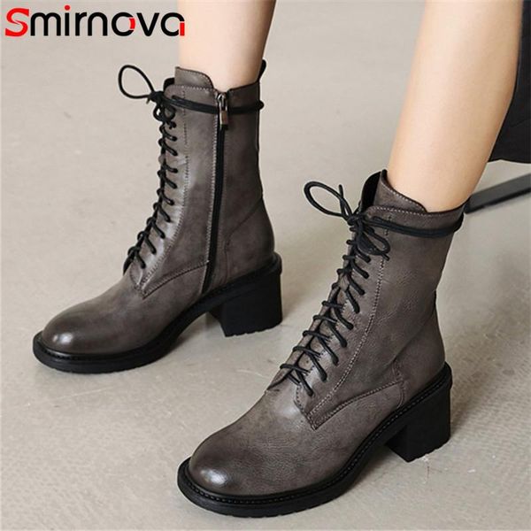 smirnova 2020 new fashion thick heel ankle boots women zip round toe cross tied vintage motorcycle boots ladies casual shoes, Black
smirnova 2020 new fashion thick heel ankle boots women zip round toe cross tied vintage motorcycle boots ladies casual shoes, Black