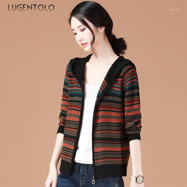 lugentolo sweater women knitted zipper cardigan spring new long sleeve stripe loose casual fashion hooded womens sweater1, White
lugentolo sweater women knitted zipper cardigan spring new long sleeve stripe loose casual fashion hooded womens sweater1, White