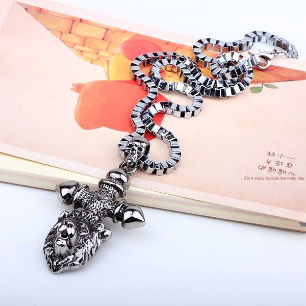 new fashion men's pendant lion head ornament necklace ornament men's selling necklace, Silver
new fashion men's pendant lion head ornament necklace ornament men's selling necklace, Silver