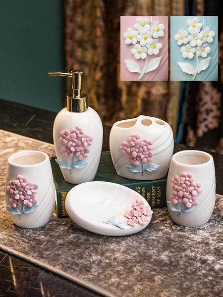 5pcs small fresh embossed flowers bathroom wash set ceramic home bathroom supplies soap bottle soap dish toothbrush holder cup
5pcs small fresh embossed flowers bathroom wash set ceramic home bathroom supplies soap bottle soap dish toothbrush holder cup