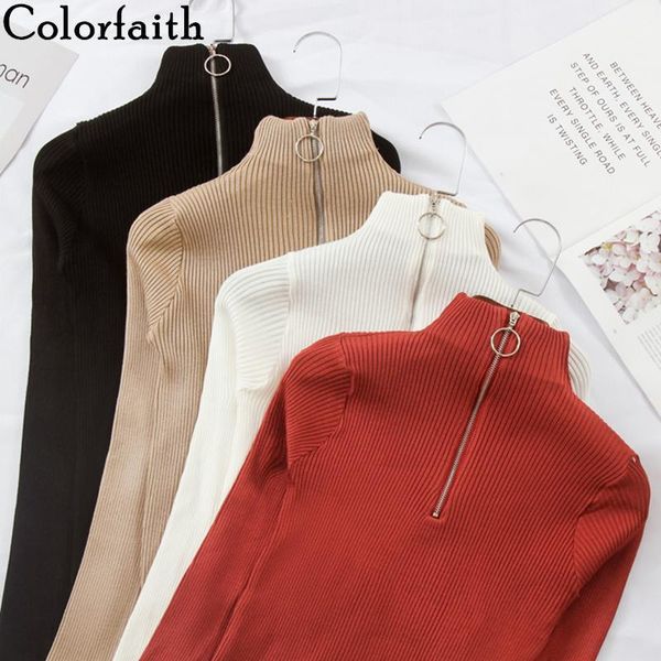 colorfaith new 2019 autumn winter women's sweaters turtleneck bottoming knitting warm vintage korean style slim solid sw2631, White;black
colorfaith new 2019 autumn winter women's sweaters turtleneck bottoming knitting warm vintage korean style slim solid sw2631, White;black