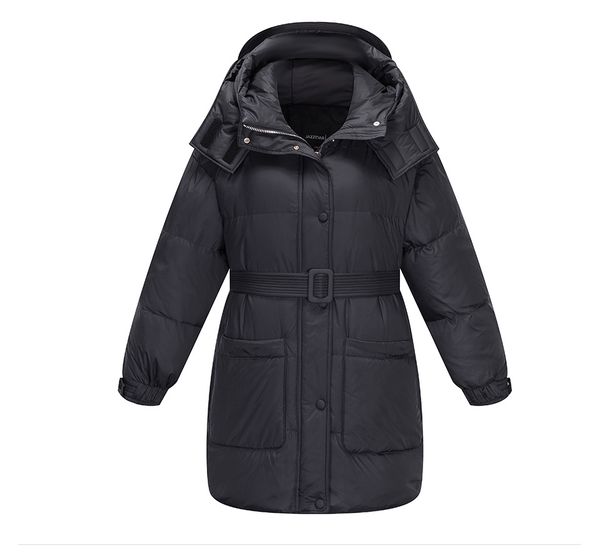 2021 new black winter thick jacket 90 white duck down hooded women warm coat with belt feminino parkas l76u
2021 new black winter thick jacket 90 white duck down hooded women warm coat with belt feminino parkas l76u