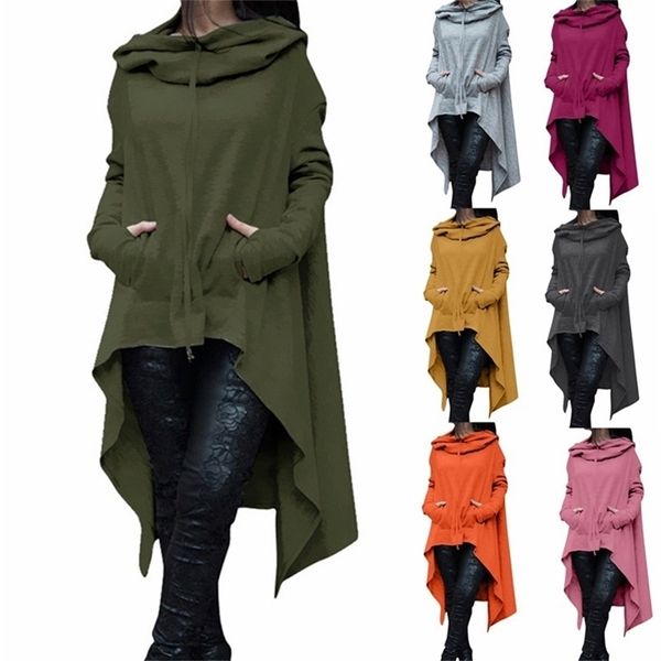 irregular solid color fashion oversize hoodies sweatshirt women loose hoody mantle hooded pullover outwear coat y200915, Black
irregular solid color fashion oversize hoodies sweatshirt women loose hoody mantle hooded pullover outwear coat y200915, Black