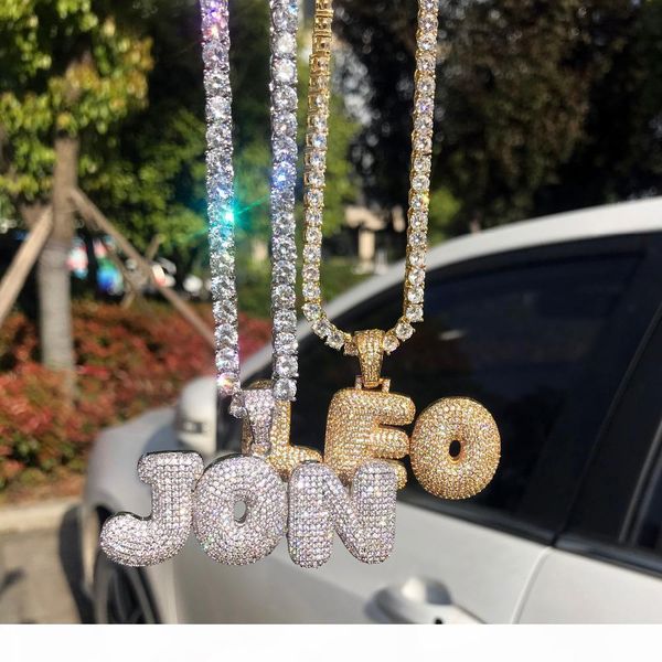 a-z 0-9 hip hop custom name bubble letter pendant necklace micro cubic zircon with rope chain and tennis chian, Silver
a-z 0-9 hip hop custom name bubble letter pendant necklace micro cubic zircon with rope chain and tennis chian, Silver