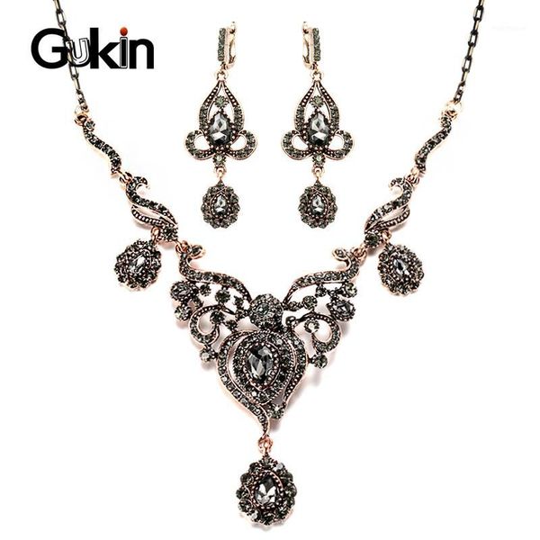 gukin gray crystal flower women's earrings necklace vintage turkish jewelry gold color rhinestone wedding jewelry sets1, Silver
gukin gray crystal flower women's earrings necklace vintage turkish jewelry gold color rhinestone wedding jewelry sets1, Silver