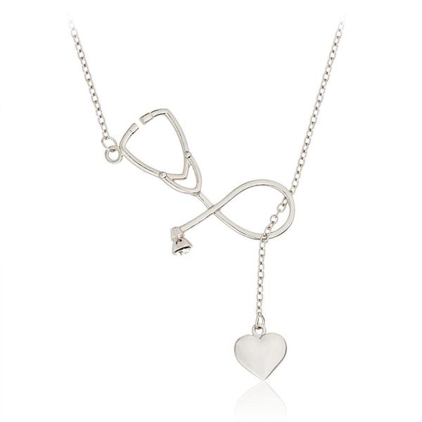 pendant necklaces minimalist alloy simple personality color 2 heart stethoscope nursing jewelry necklace graduation gift, Silver
pendant necklaces minimalist alloy simple personality color 2 heart stethoscope nursing jewelry necklace graduation gift, Silver