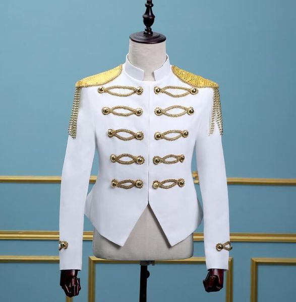 men's suits & blazers men designs royal white gold tassel stage costumes singers sequin blazer dance clothes jacket style dress punk ro, White;black
men's suits & blazers men designs royal white gold tassel stage costumes singers sequin blazer dance clothes jacket style dress punk ro, White;black