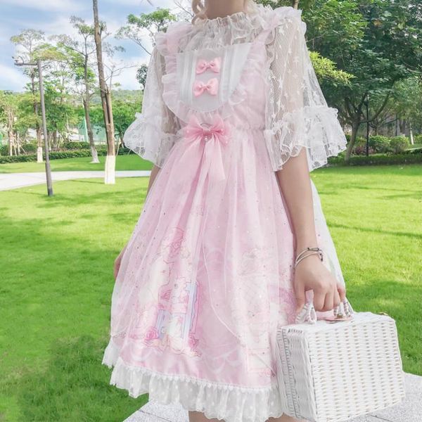 japanese sweet lolita dress vintage lace bowknot cute printing victorian dress kawaii girl gothic lolita jsk princess loli cos, Black;gray
japanese sweet lolita dress vintage lace bowknot cute printing victorian dress kawaii girl gothic lolita jsk princess loli cos, Black;gray