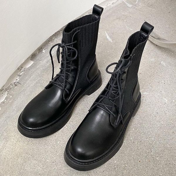 2020 new winter fashion women leather round toe ankle boots medium heels black short boots cross lace up martin lady shoes
2020 new winter fashion women leather round toe ankle boots medium heels black short boots cross lace up martin lady shoes