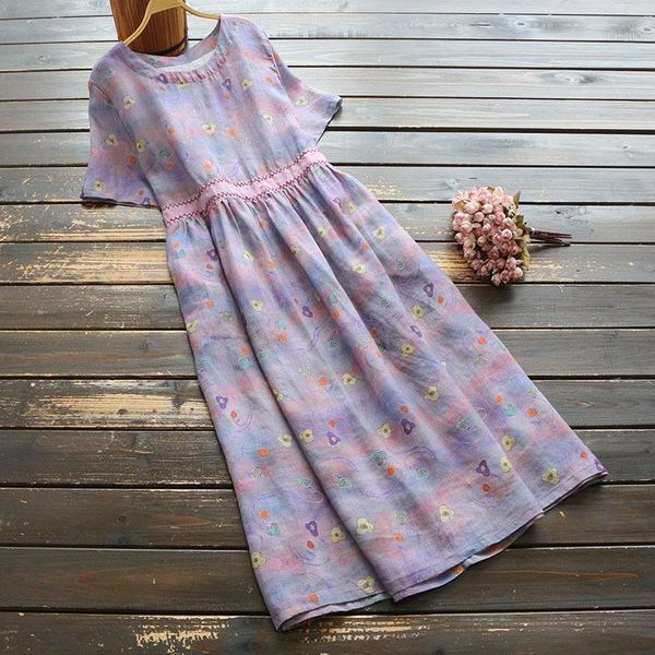 new summer floral print dress women refreshing loose linen dress casual double pockets short sleeve1, Black;gray
new summer floral print dress women refreshing loose linen dress casual double pockets short sleeve1, Black;gray