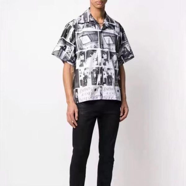 new british style men p printed short-sleeved shirt shirt fashion men and women comfortable shirt, White;black
new british style men p printed short-sleeved shirt shirt fashion men and women comfortable shirt, White;black