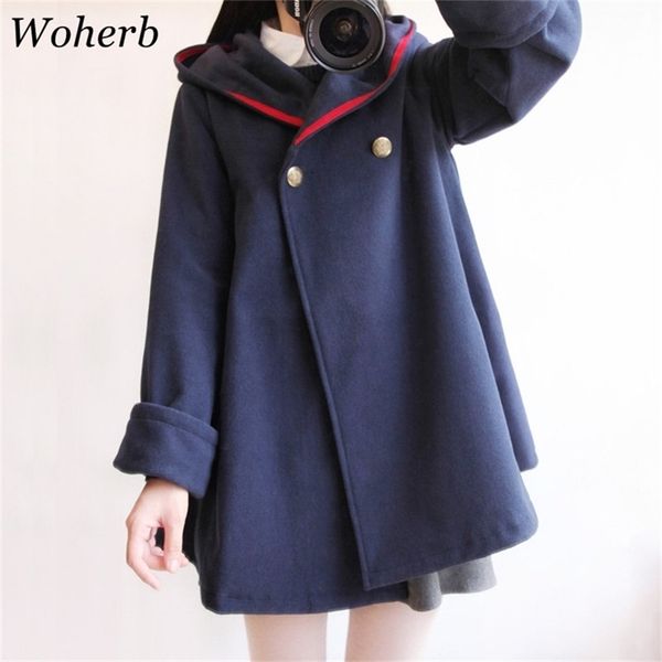 woherb japanese harajuku winter coat women thick loose hooded cloak outwear wool coats ladies cape femme 20408 201210, Black
woherb japanese harajuku winter coat women thick loose hooded cloak outwear wool coats ladies cape femme 20408 201210, Black